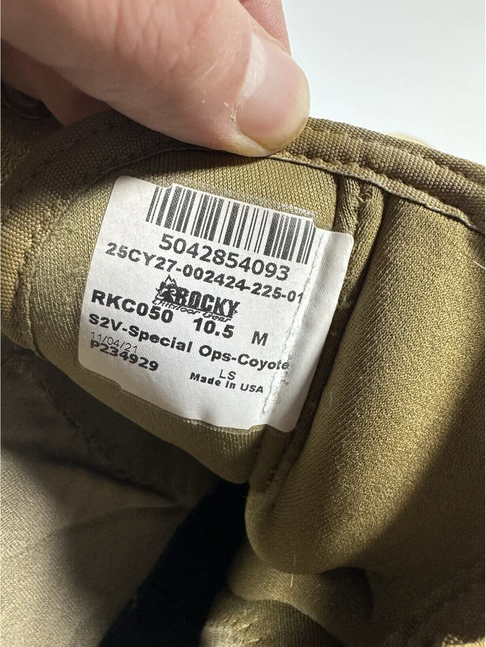 Rocky S2V Special Ops RKC050 Coyote Military Combat Boots Vibram USA 10.5 M